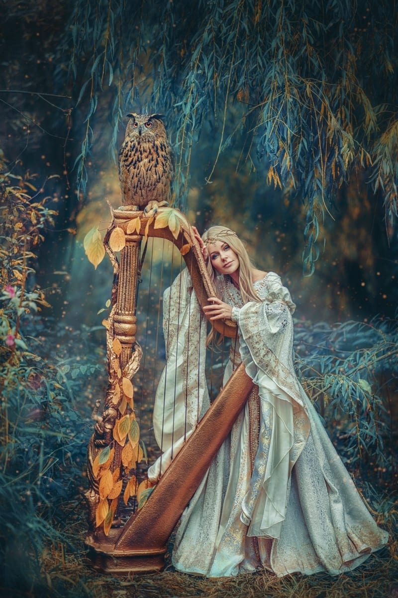 Эльфийское платье "Молочный с золотом" - фото 6