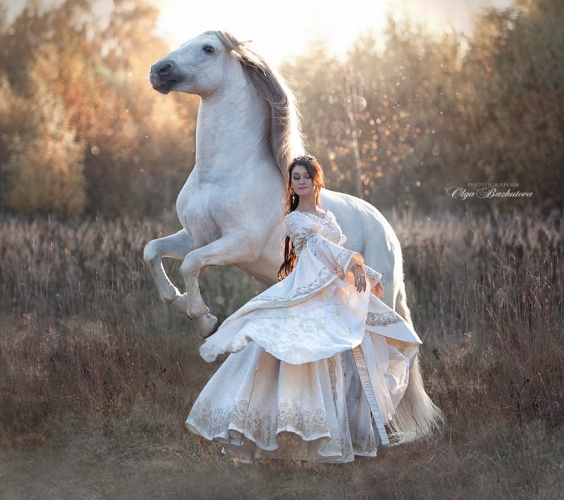 Эльфийское платье "Молочный с золотом" - фото 7