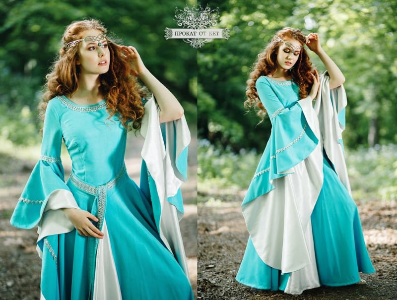 Эльфийское платье «Голубая замша» - фото 1