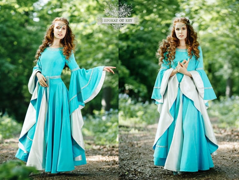 Эльфийское платье «Голубая замша» - фото 6