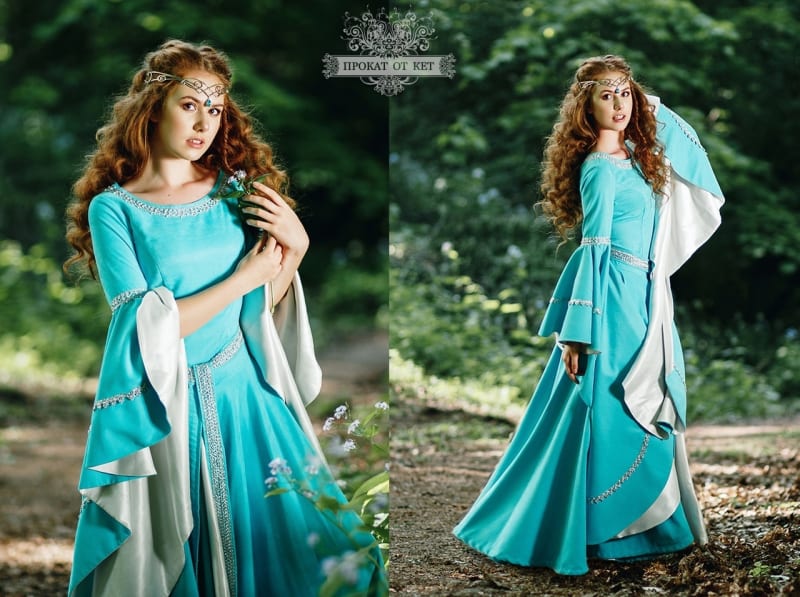 Эльфийское платье «Голубая замша» - фото 8