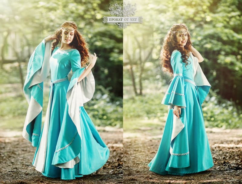 Эльфийское платье «Голубая замша» - фото 10