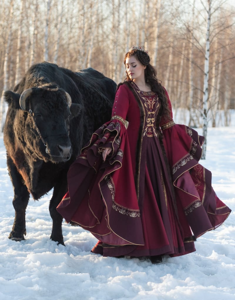 Шикарное плащ-пальто "Дворцовое средневековье" Тёплый - фото 1