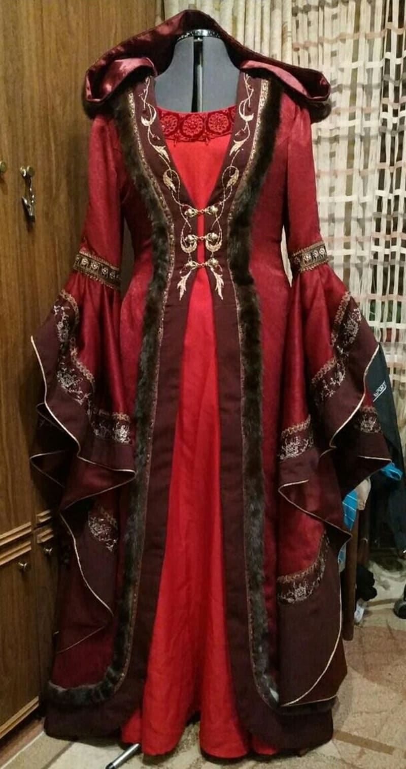 Шикарное плащ-пальто "Дворцовое средневековье" Тёплый - фото 5