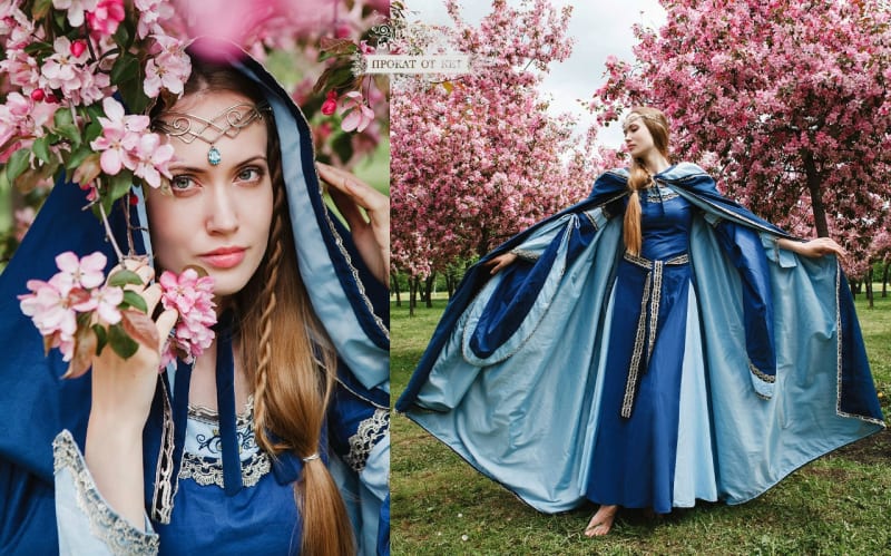 Плащ синий на подкладке - фото 1