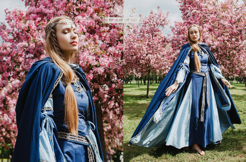 Плащ синий на подкладке - фото 2