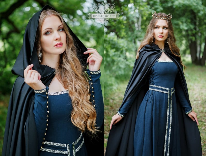 Плащ атласный "Чёрный" - фото 2