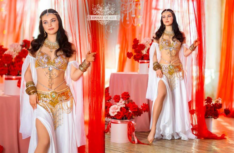 Костюм для восточных танцев (белый) - фото 5