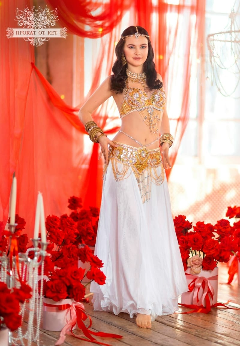 Костюм для восточных танцев (белый) - фото 6