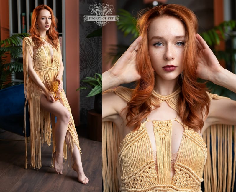 Платье бохо "Светлое золото" - фото 1