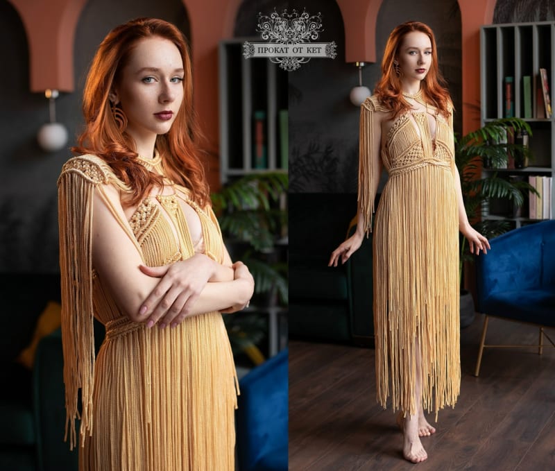 Платье бохо "Светлое золото" - фото 2