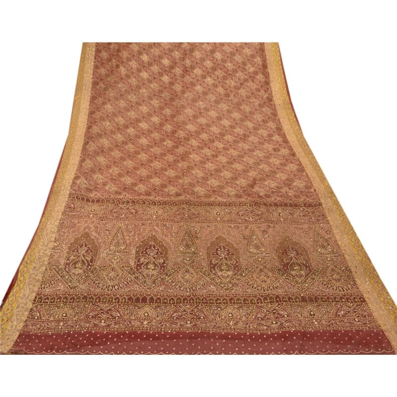 Аутентичное сари (кремовое) - фото 3