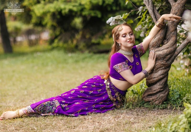 Фиолетовый костюм (топ, убка, дупата) - фото 8