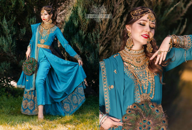 Восточное платье (бирюзовое) - фото 1