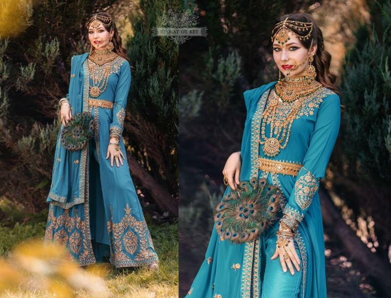 Восточное платье (бирюзовое) - фото 2