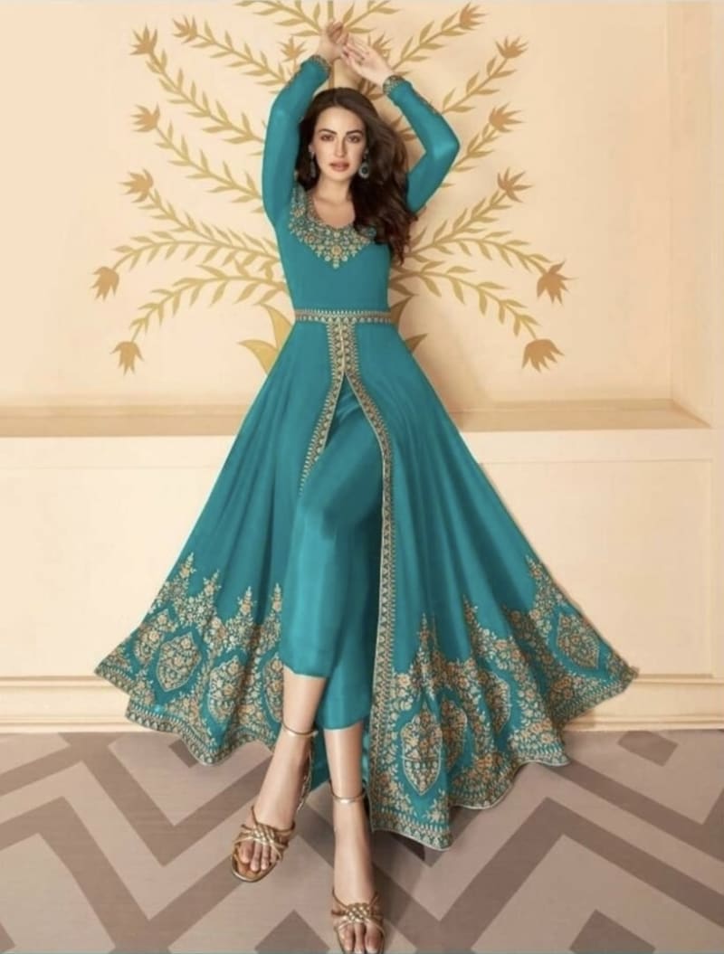 Восточное платье (бирюзовое) - фото 6