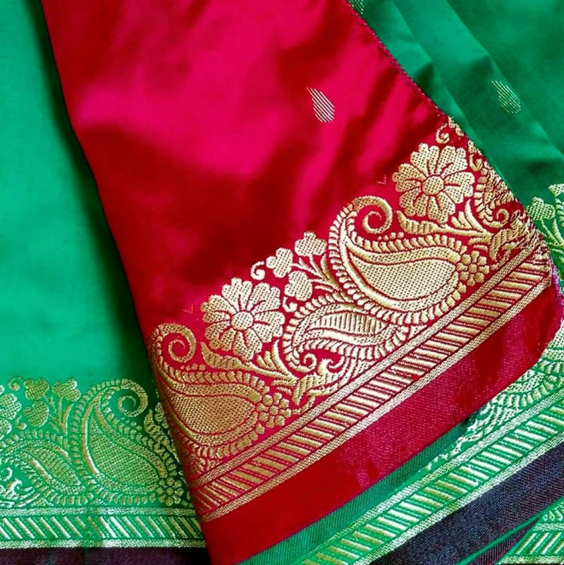 Индийское сари "Изумруд" - фото 7