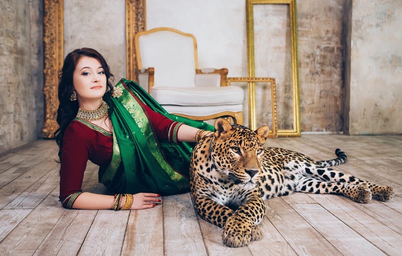 Индийское сари "Изумруд" - фото 9