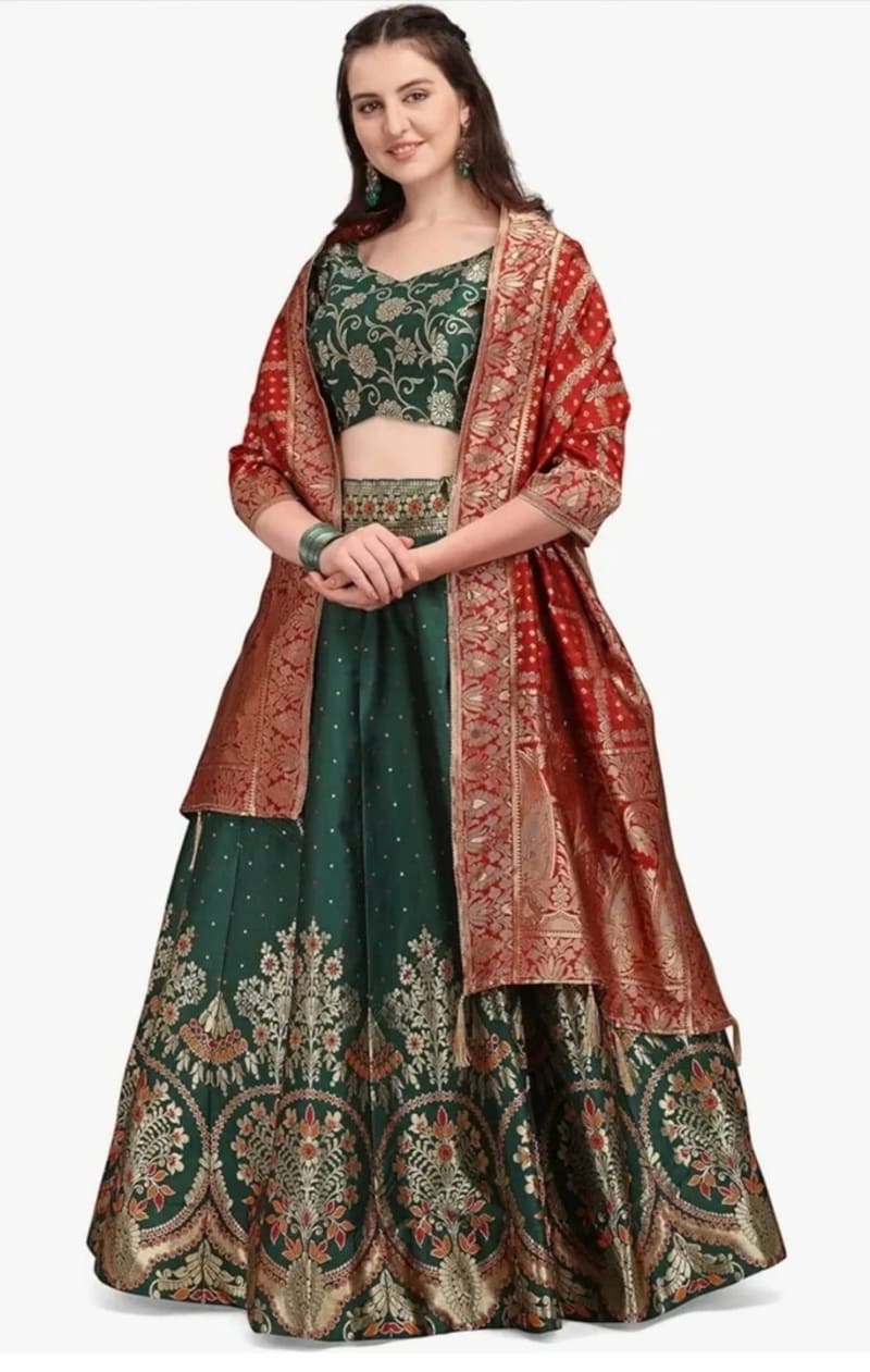 Комплект из юбки и топа в зелёном звете, Индия - фото 3