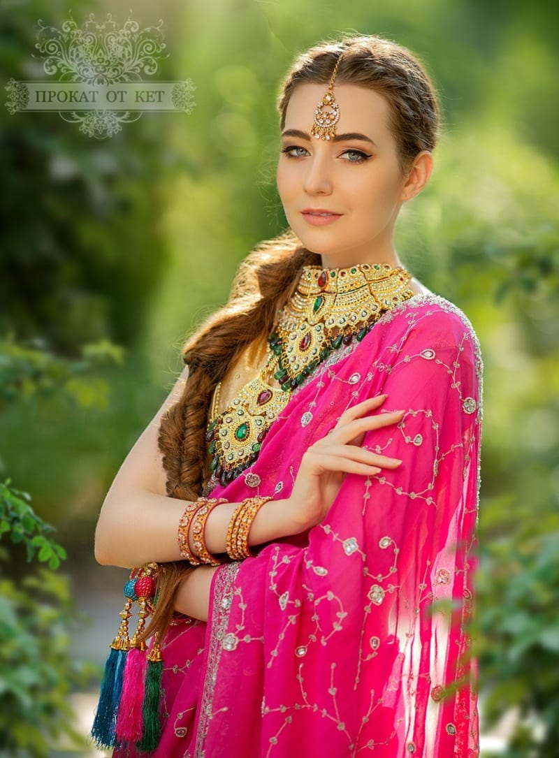 Винтажное сари (розовое) - фото 2