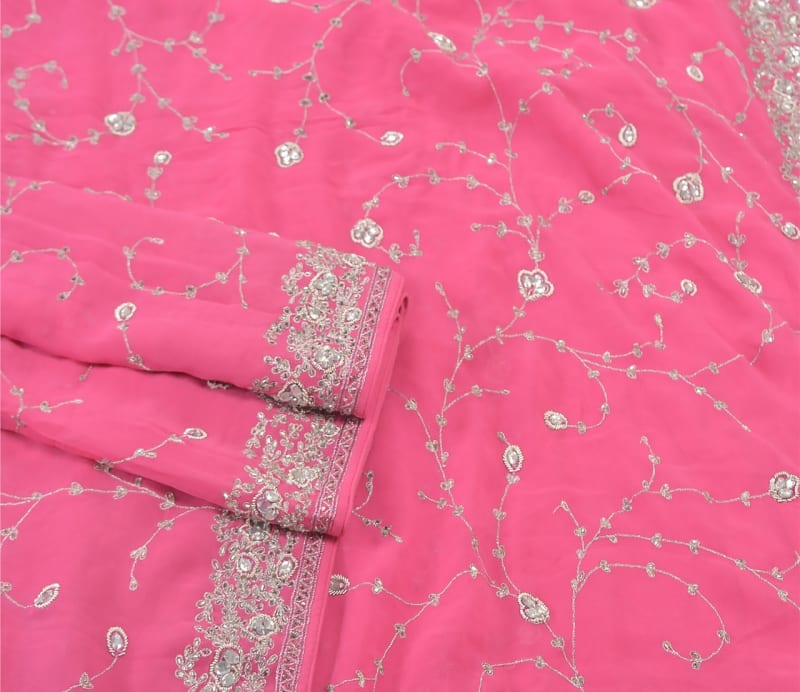 Винтажное сари (розовое) - фото 5