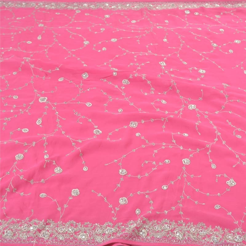 Винтажное сари (розовое) - фото 7