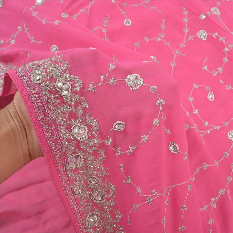 Винтажное сари (розовое) - фото 10