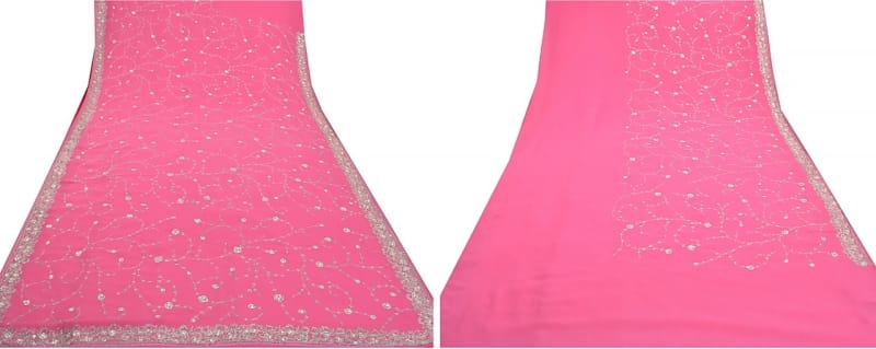 Винтажное сари (розовое) - фото 11