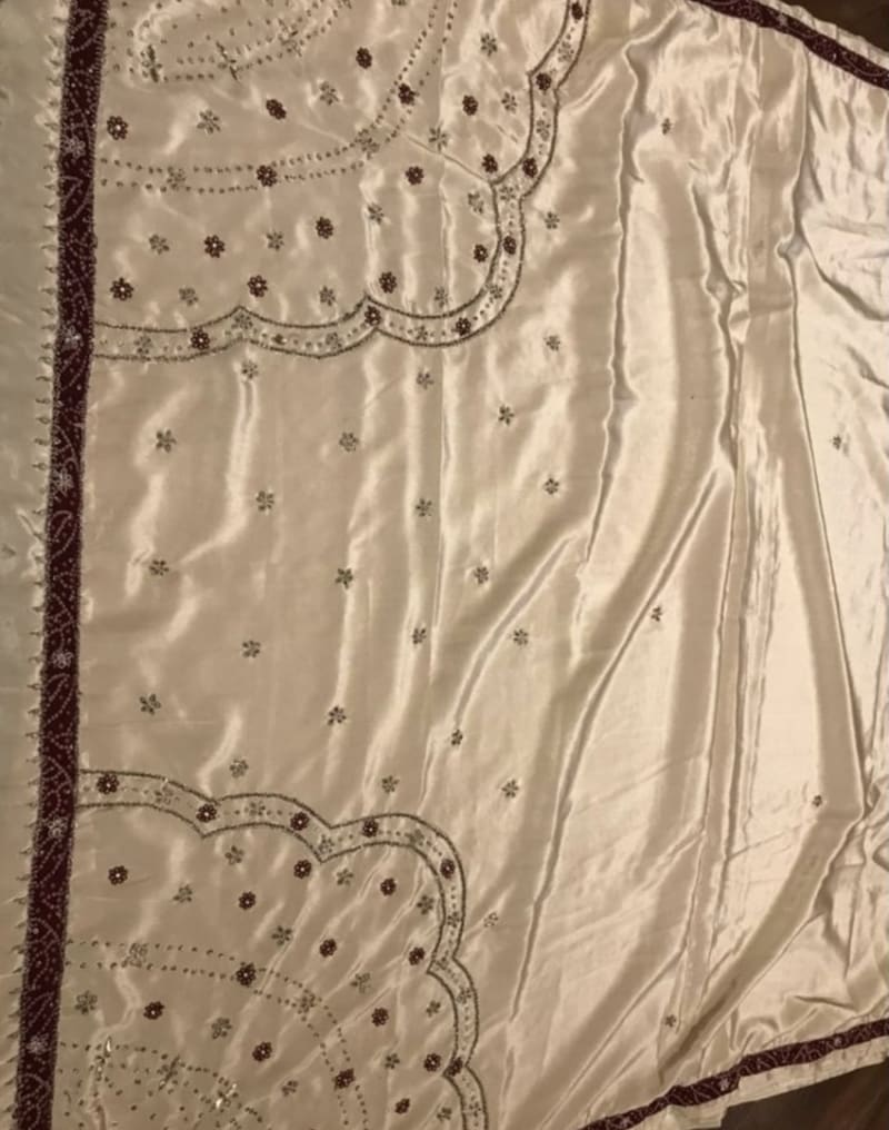 Шёлковое сари, оттенок Молоко - фото 9