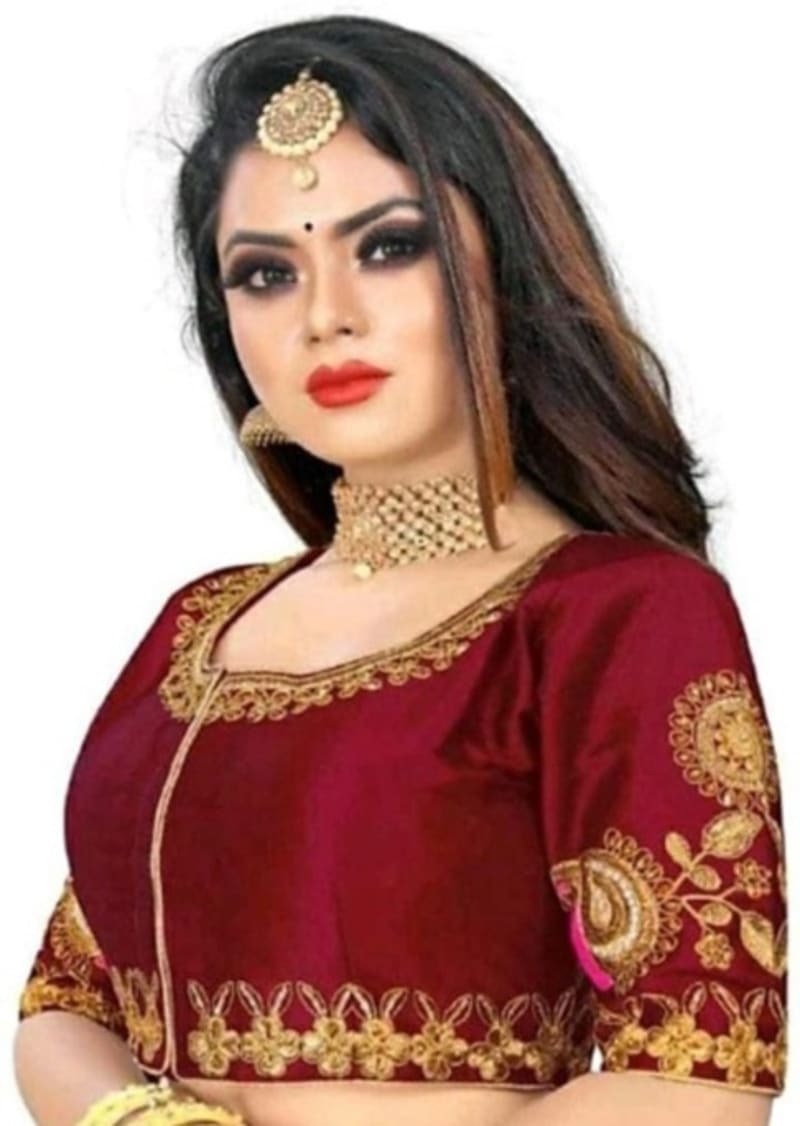 Индийский топ чоли с вышивкой - фото 2