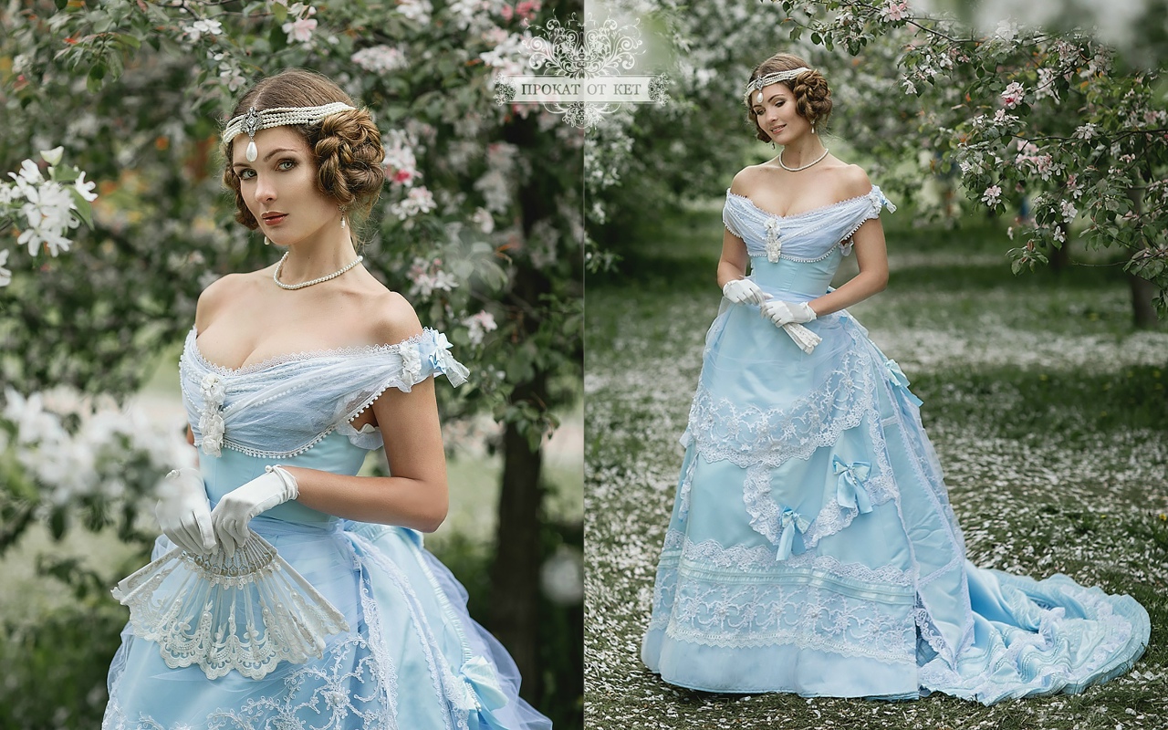 Бальное платье "Голубой турнюр"