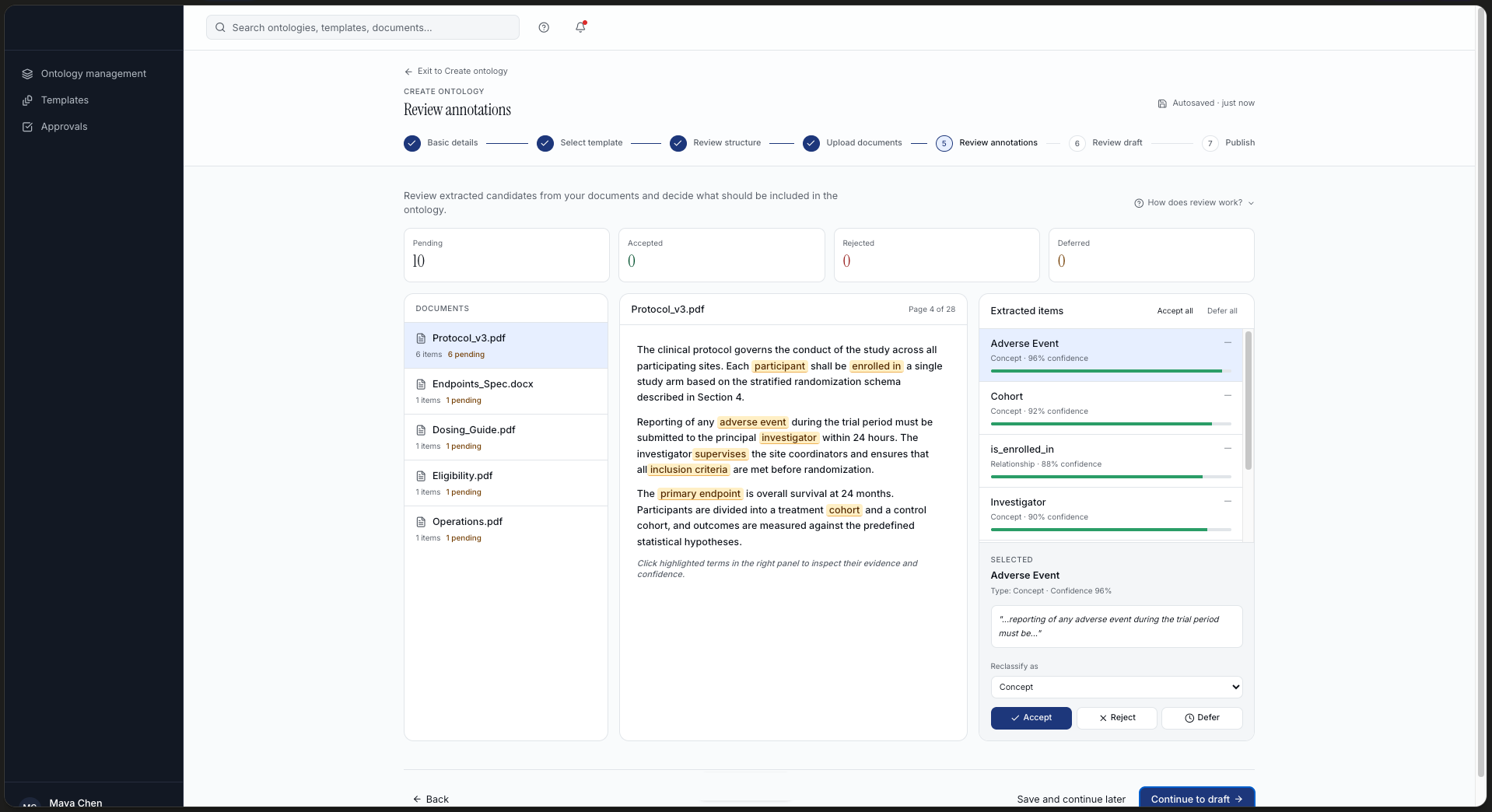 Publish Ontology Screen