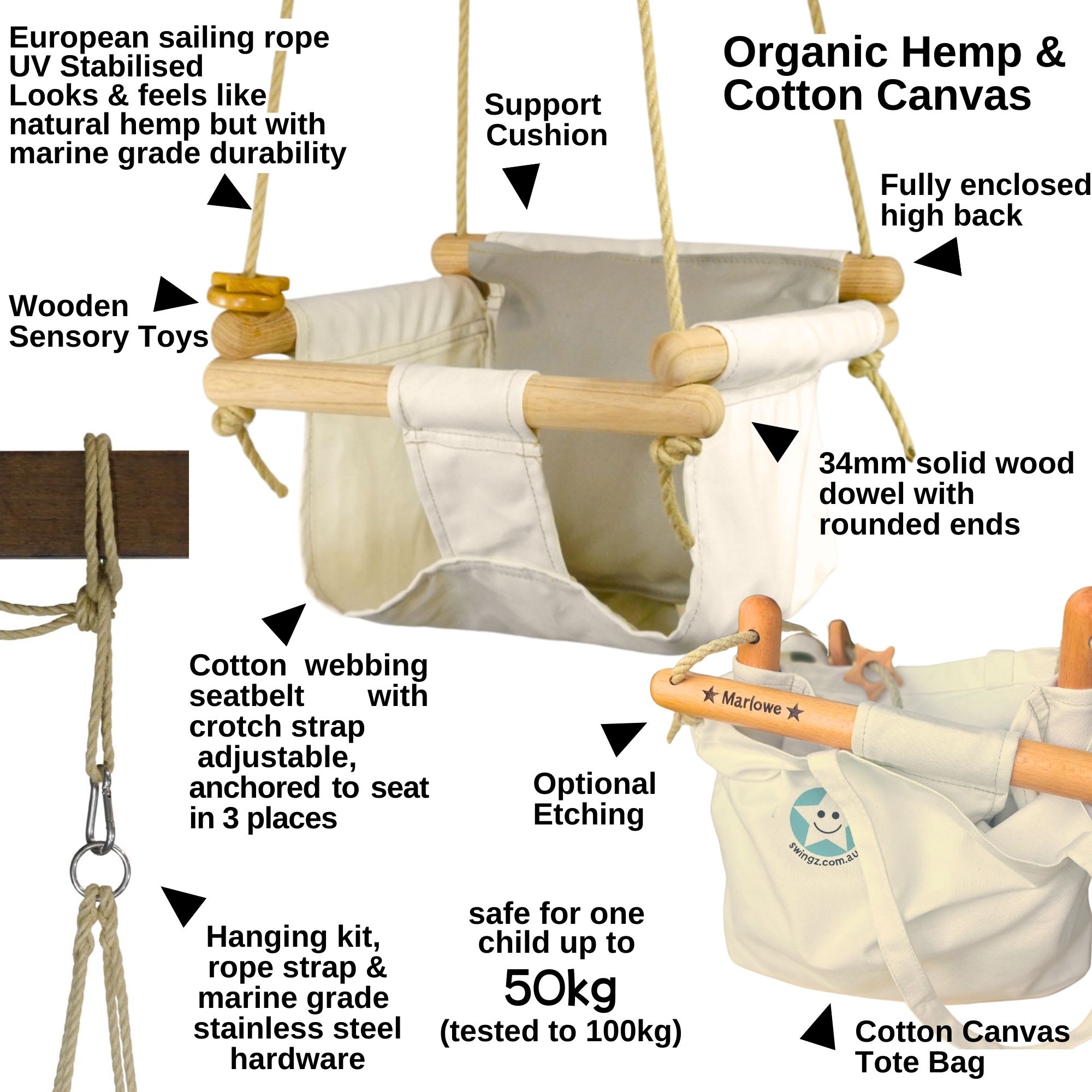 organic baby toddler swing information