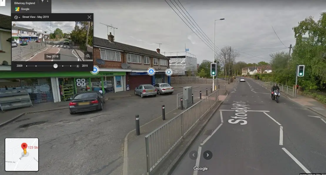 Street view of Stock Rd