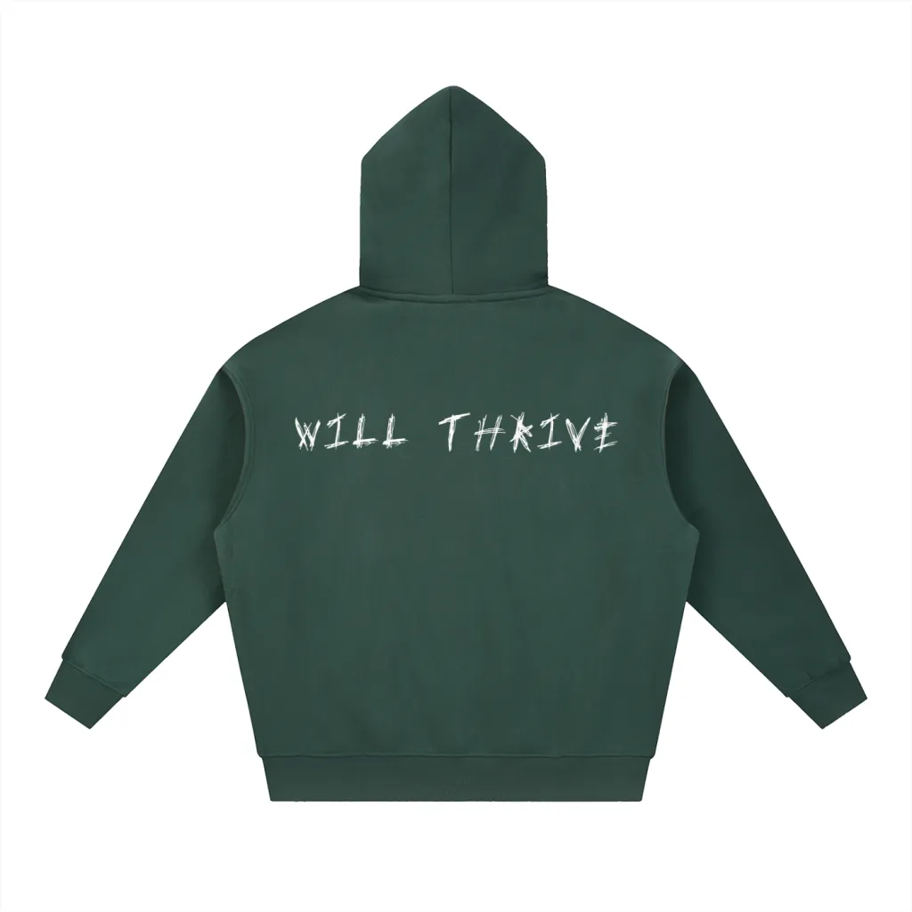 WT Essential Oversized Hoodie Forest Green Thumbnail 3