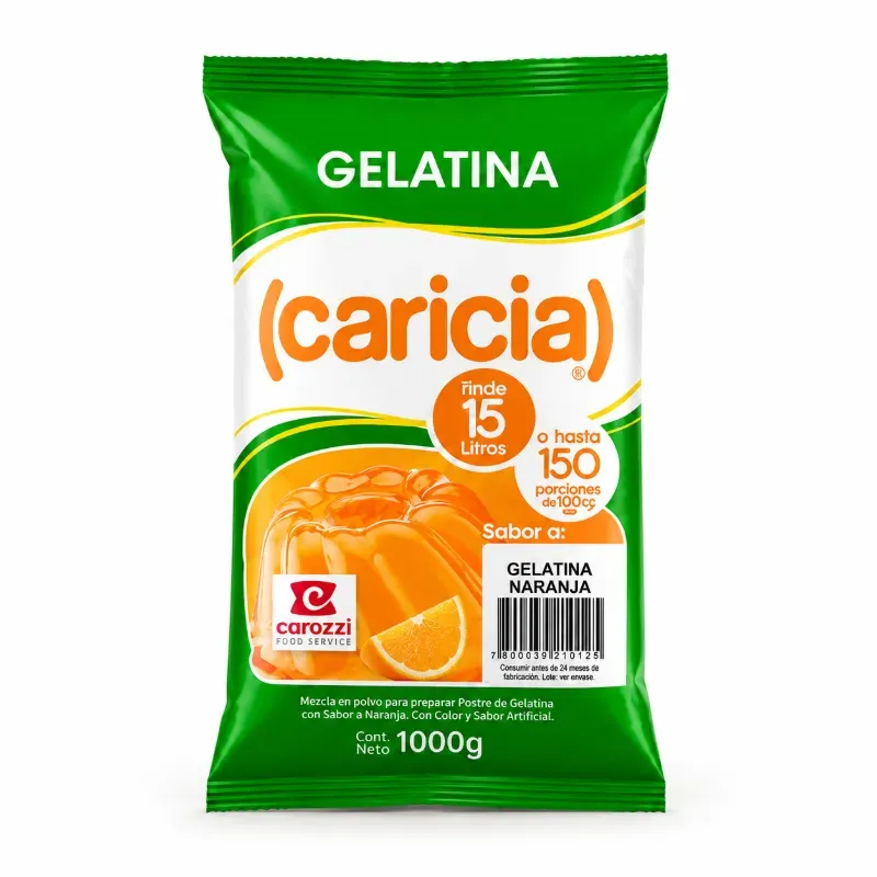 Gelatina Naranja 1 kg Caricia
