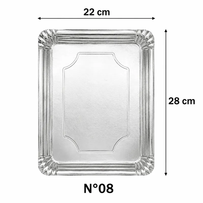 Bandeja Rectangular Oro Plata Nº 8
