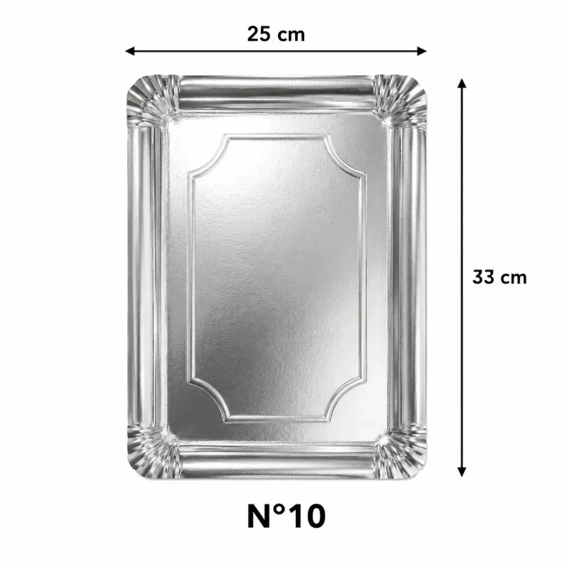 Bandeja Rectangular Oro Plata Nº10