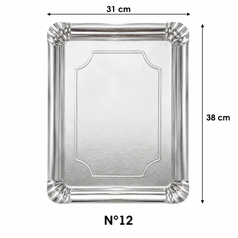 Bandeja Rectangular Oro Plata Nº12