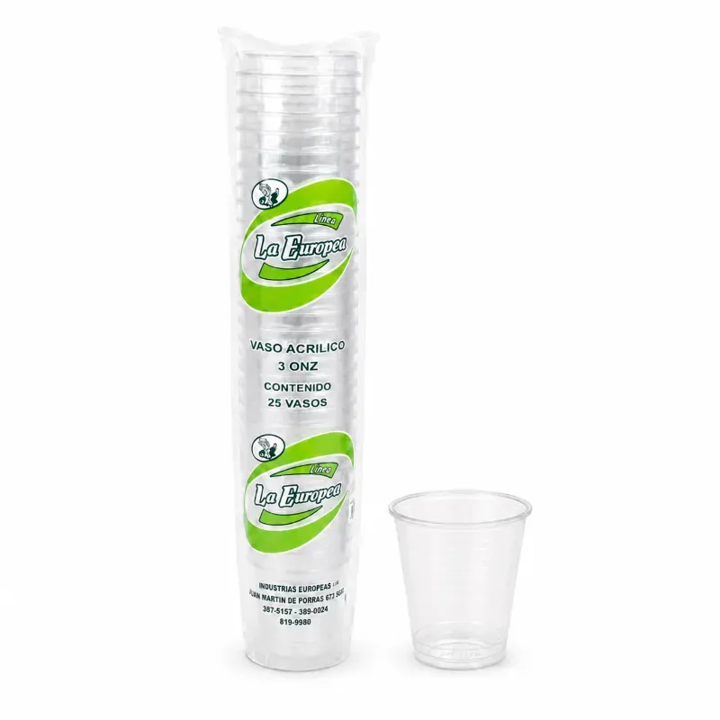 Vaso Acrilico 3 Onz X 25 un