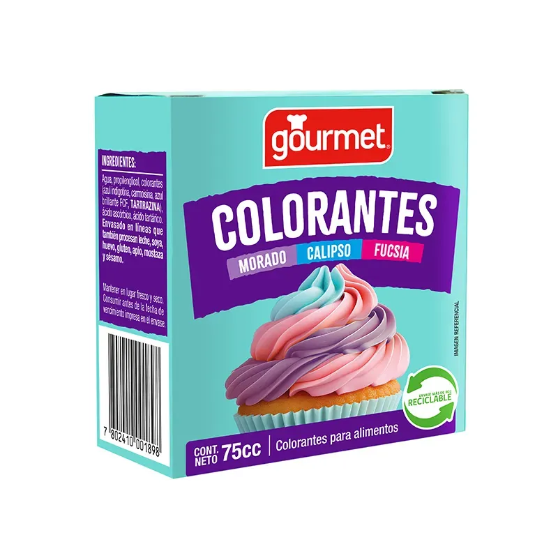 Colorante (Morado, Calipso y Fucsia) Gourmet