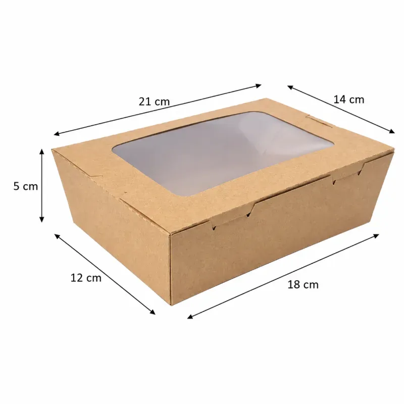 Caja Kraft con Ventana 1200 ml