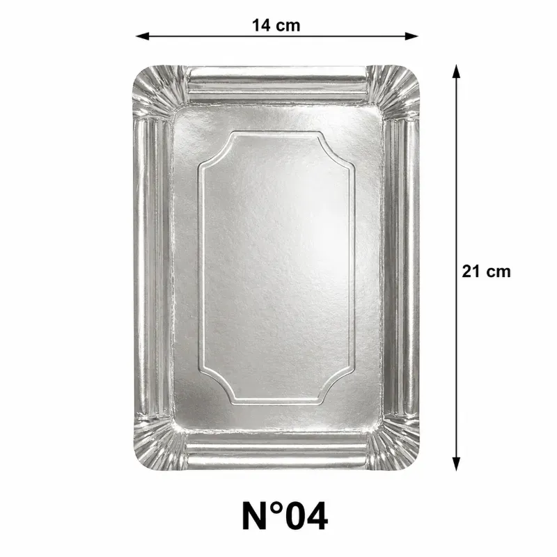 Bandeja Rectangular Oro Plata Nº 4