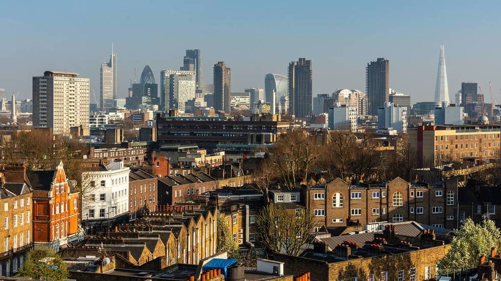 North London skyline and streets