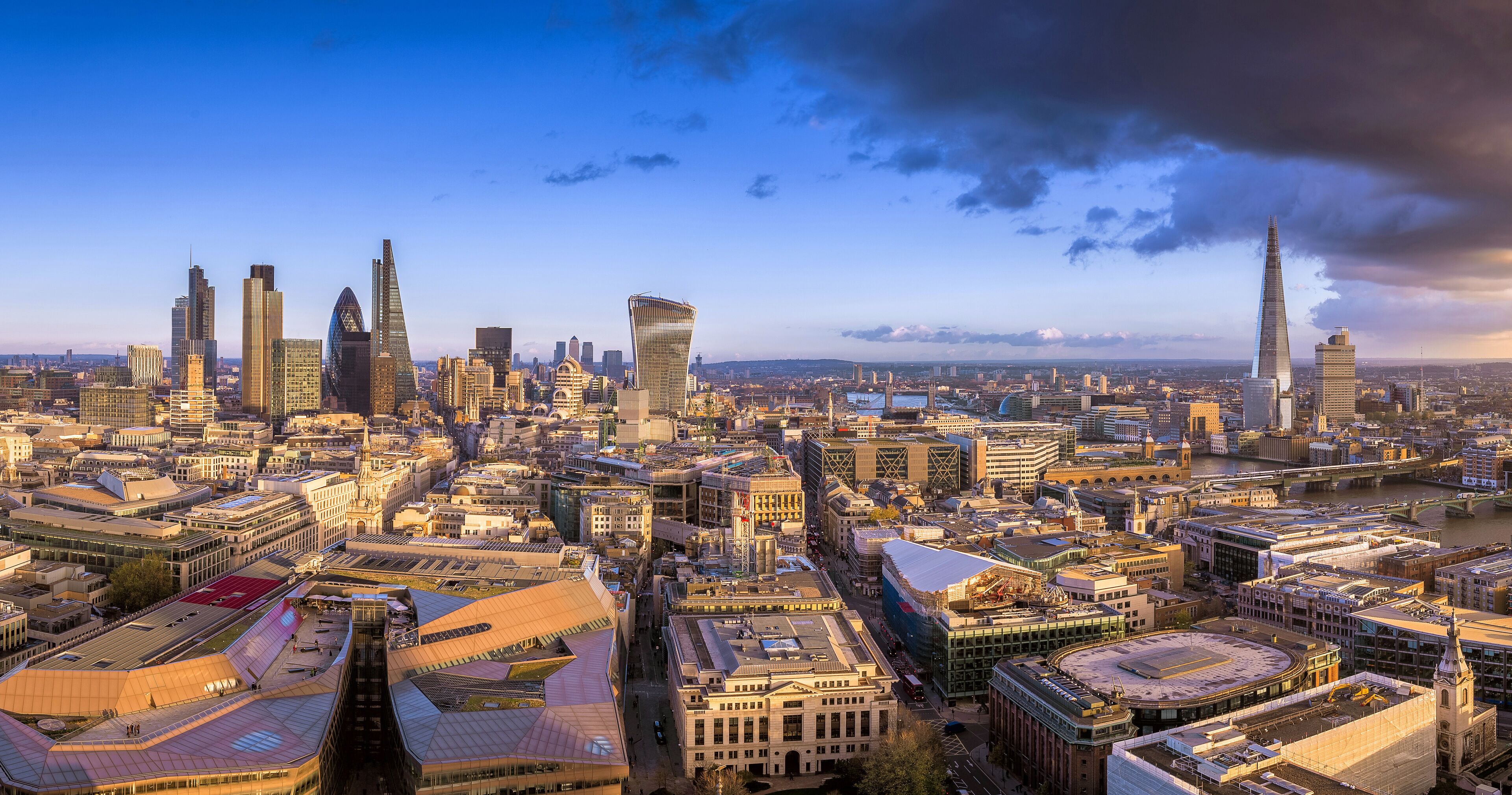 East London skyline and streets