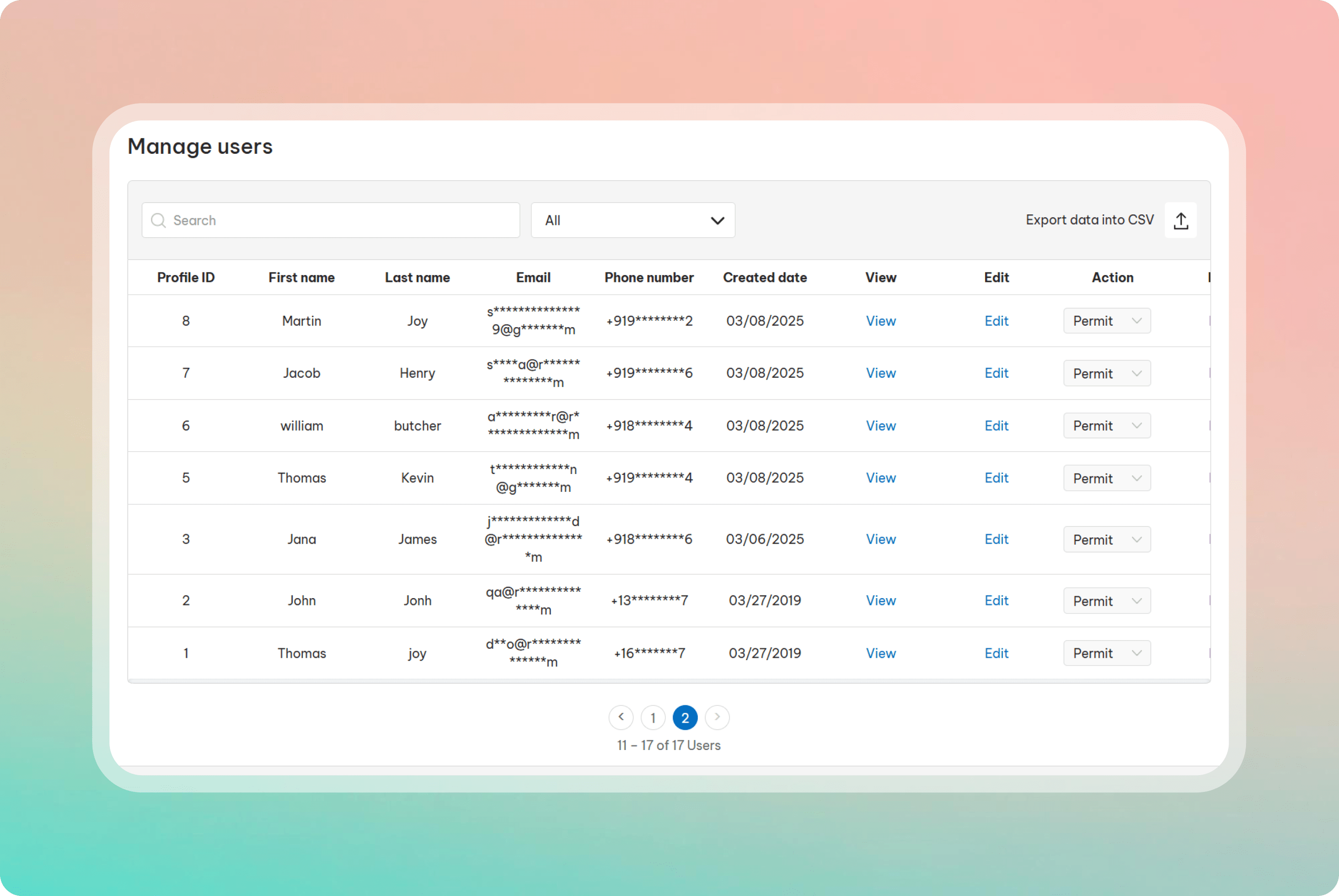Manage users