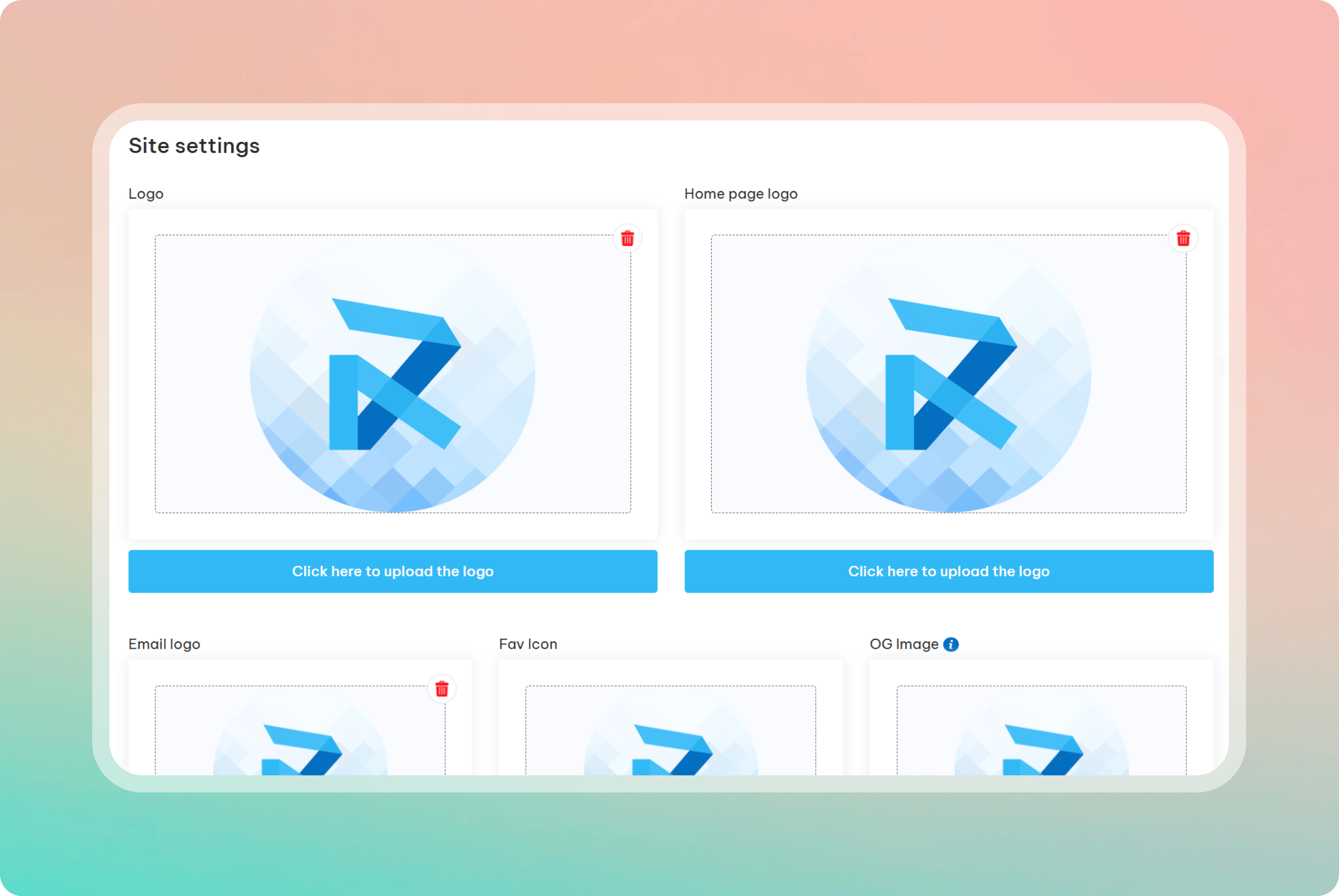 Manage site settings