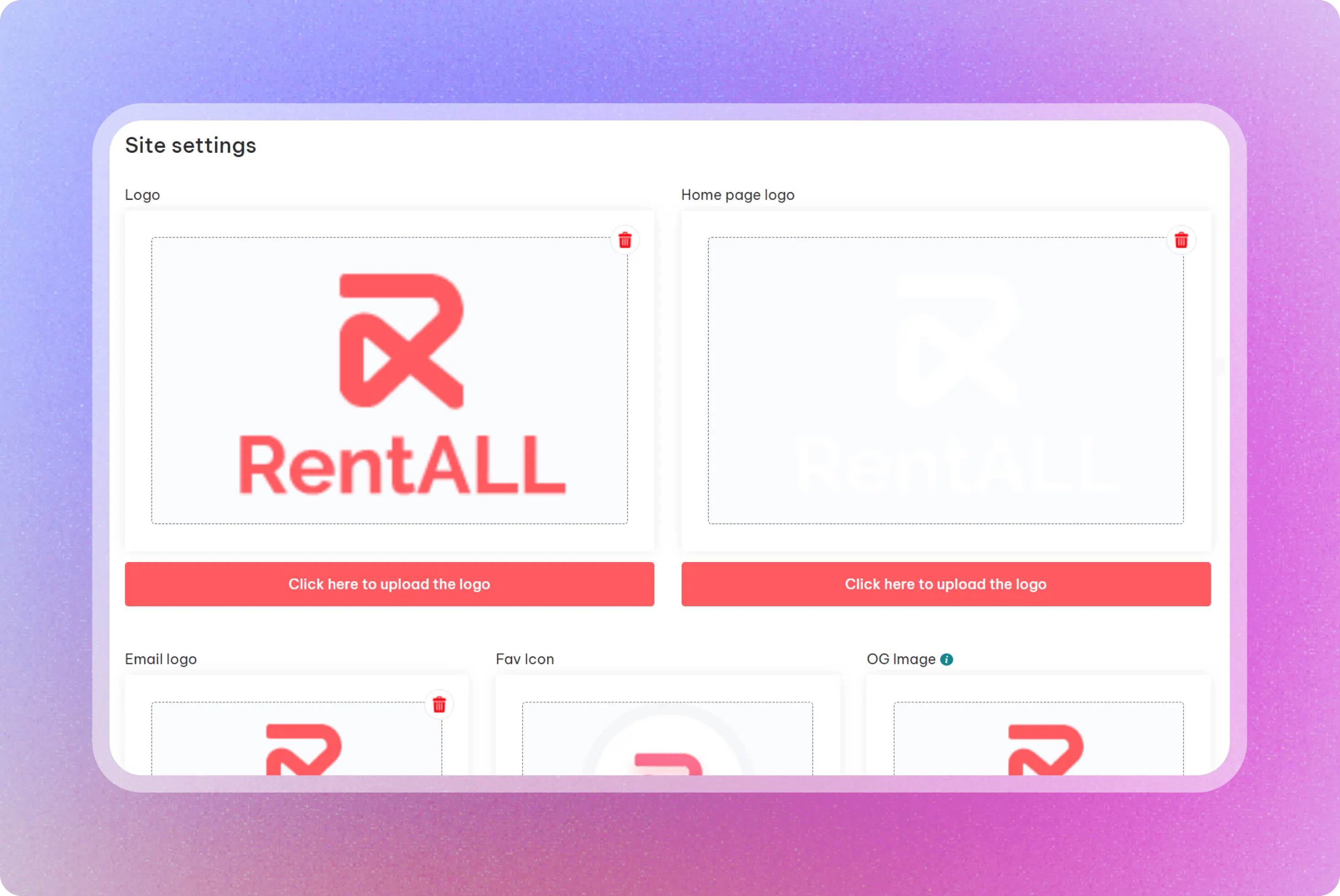 Manage site settings