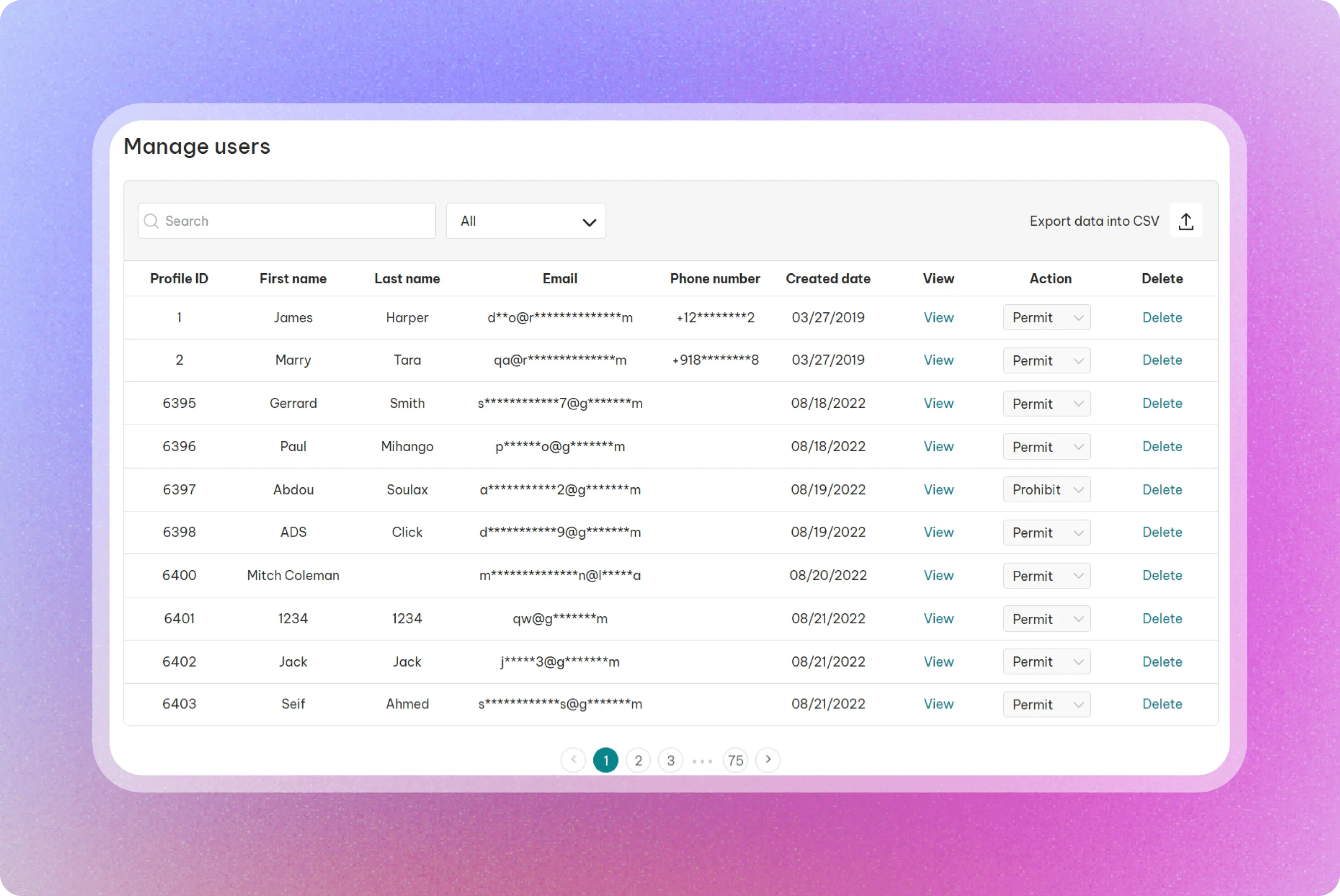 Manage users
