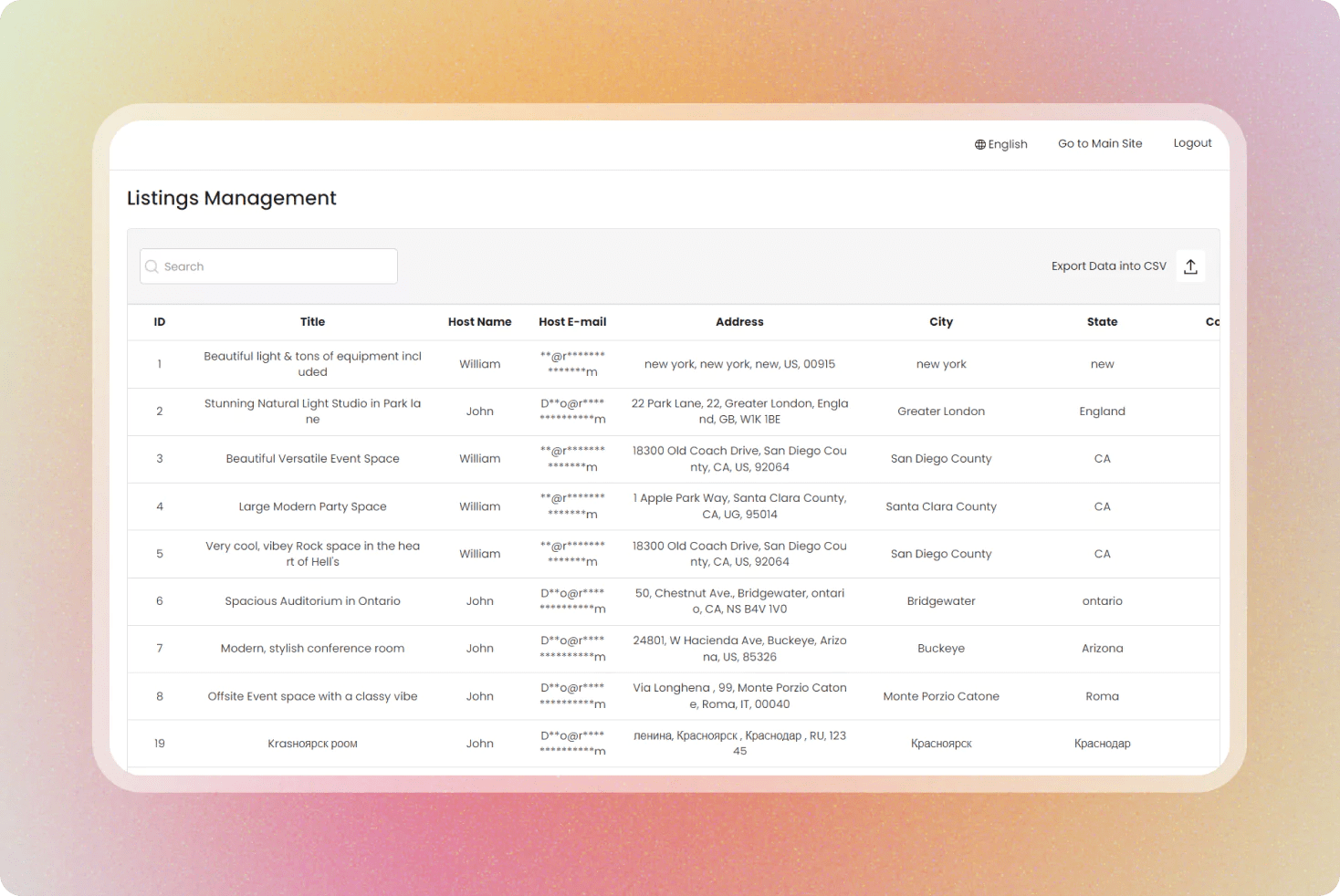 Listing management